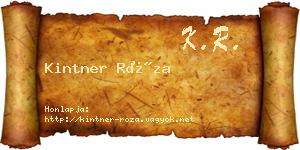 Kintner Róza névjegykártya